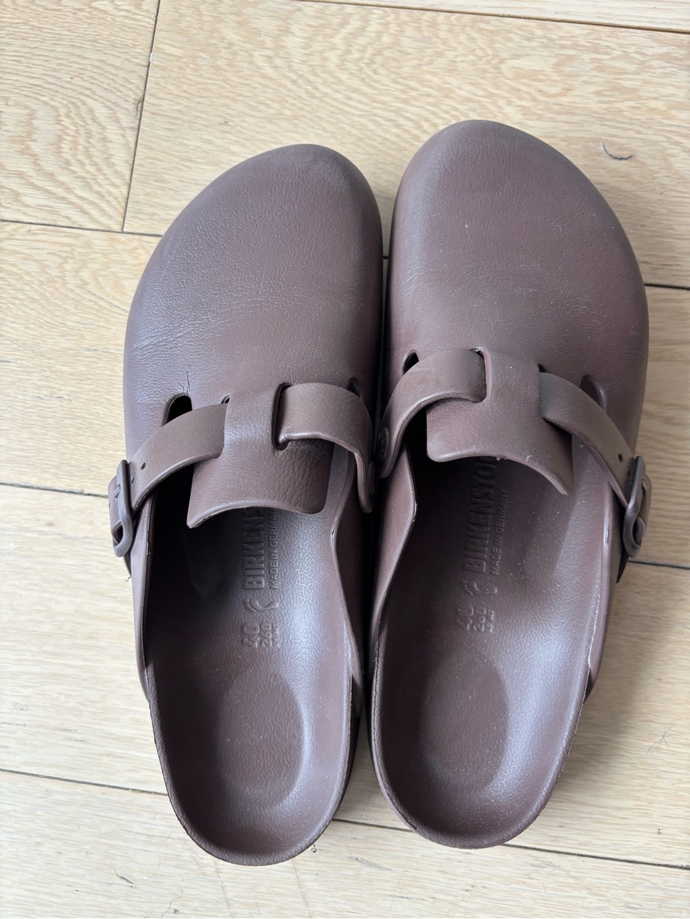 Birkenstock Boston Essentials EVA size 40 in color "roast" (brown)